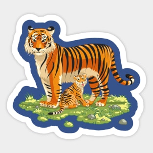 Mother and son tiger Sticker